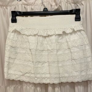 Hollister White Lace Mini Skirt